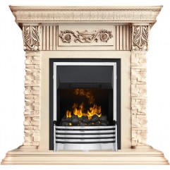 Каминокомплект Luxemburg (каменный) - Сланец/Cлоновая кость с патиной с очагом Flagstaff Каминокомплект Luxemburg (каменный) - Сланец/Cлоновая кость с патиной с очагом Flagstaff