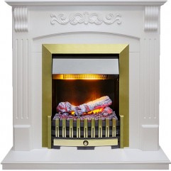 Каминокомплект Sorrento - Белый дуб с очагом Danville Antique Brass FB2 Каминокомплект Sorrento - Белый дуб с очагом Danville Antique Brass FB2