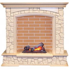 Каминокомплект Preston - Слоновая кость с патиной / Кирпич с очагом Cassette 400 NH Каминокомплект Preston - Слоновая кость с патиной / Кирпич с очагом Cassette 400 NH
