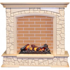 Каминокомплект Preston - Слоновая кость с патиной / Кирпич с очагом Cassette 600 NH Каминокомплект Preston - Слоновая кость с патиной / Кирпич с очагом Cassette 600 NH