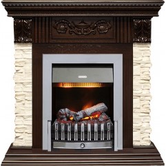 Каминокомплект Luxemburg (каменный) - Сланец/Темный дуб с очагом Danville Chrome FB2 Каминокомплект Luxemburg (каменный) - Сланец/Темный дуб с очагом Danville Chrome FB2