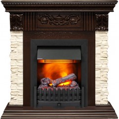 Каминокомплект Luxemburg (каменный) - Сланец/Темный дуб с очагом Danville Black FB2 Каминокомплект Luxemburg (каменный) - Сланец/Темный дуб с очагом Danville Black FB2