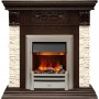 Каминокомплект Luxemburg (каменный) - Сланец/Темный дуб с очагом Chesford