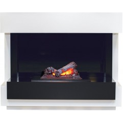 Каминокомплект Cube - Белый с черным с очагом Cassette 400 NH Каминокомплект Cube - Белый с черным с очагом Cassette 400 NH