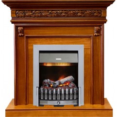 Каминокомплект Valletta - Орех с очагом Danville Chrome FB2 Каминокомплект Valletta - Орех с очагом Danville Chrome FB2