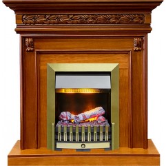 Каминокомплект Valletta - Орех с очагом Danville Antique Brass FB2 Каминокомплект Valletta - Орех с очагом Danville Antique Brass FB2