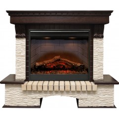 Каминокомплект Pierre Luxe угловой - Темный дуб / Сланец мелкий с очагом Symphony 26'' DF2608-INT Каминокомплект Pierre Luxe угловой - Темный дуб / Сланец мелкий с очагом Symphony 26'' DF2608-INT