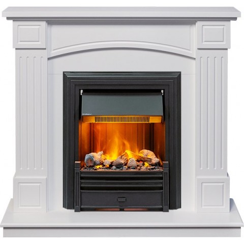 Каминокомплект Boston - Белый (Высота 925см) с очагом Brookline Black