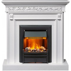 Каминокомплект Valletta - Белый (Ширина 1040 мм) с очагом Brookline Black Каминокомплект Valletta - Белый (Ширина 1040 мм) с очагом Brookline Black