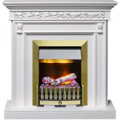 Каминокомплект Valletta - Белый (Ширина 1040 мм) с очагом Danville Antique Brass FB2 Каминокомплект Valletta - Белый (Ширина 1040 мм) с очагом Danville Antique Brass FB2