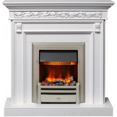 Каминокомплект Valletta - Белый (Ширина 1040 мм) с очагом Chesford
