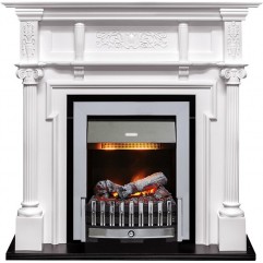 Каминокомплект Oxford - Белый с очагом Danville Chrome FB2 Каминокомплект Oxford - Белый с очагом Danville Chrome FB2