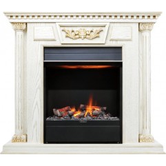 Каминокомплект Olympia - Белый дуб, патина с золотом с очагом Albany Каминокомплект Olympia - Белый дуб, патина с золотом с очагом Albany