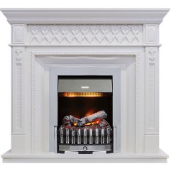 Каминокомплект Alexandria - Белый дуб с очагом Danville Chrome FB2 Каминокомплект Alexandria - Белый дуб с очагом Danville Chrome FB2