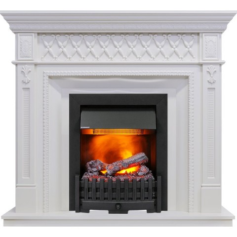 Каминокомплект Alexandria - Белый дуб с очагом Danville Black FB2