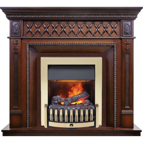 Каминокомплект Alexandria - Махагон коричневый антик с очагом Danville Brass FB2