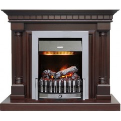 Каминокомплект Dallas - Темный дуб с очагом Danville Chrome FB2 Каминокомплект Dallas - Темный дуб с очагом Danville Chrome FB2
