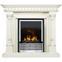 Каминокомплект Dallas - Слоновая кость с патиной с очагом Flagstaff Каминокомплект Dallas - Слоновая кость с патиной с очагом Flagstaff