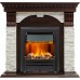 Каминокомплект Dublin - Темный дуб / Сланец белый с очагом Brookline Black