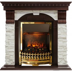 Каминокомплект Dublin - Темный дуб / Сланец белый с очагом Atherton Каминокомплект Dublin - Темный дуб / Сланец белый с очагом Atherton