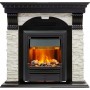 Каминокомплект Dublin - Венге / Сланец белый с очагом Brookline Black Каминокомплект Dublin - Венге / Сланец белый с очагом Brookline Black