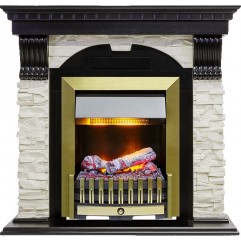 Каминокомплект Dublin - Венге / Сланец белый с очагом Danville Antique Brass FB2 Каминокомплект Dublin - Венге / Сланец белый с очагом Danville Antique Brass FB2