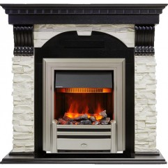 Каминокомплект Dublin - Венге / Сланец белый с очагом Chesford