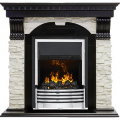 Каминокомплект Dublin - Венге / Сланец белый с очагом Flagstaff Каминокомплект Dublin - Венге / Сланец белый с очагом Flagstaff