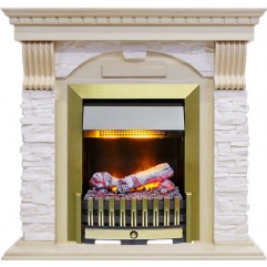 Каминокомплект Dublin - Слоновая кость с патиной / Сланец крем с очагом Danville Antique Brass FB2 Каминокомплект Dublin - Слоновая кость с патиной / Сланец крем с очагом Danville Antique Brass FB2