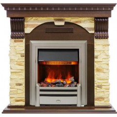 Каминокомплект Dublin - Темный дуб / Сланец с очагом Chesford