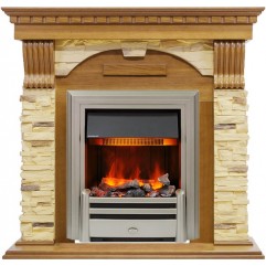 Каминокомплект Dublin -  Дуб / Сланец с очагом Chesford