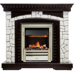 Каминокомплект Glasgow - Венге / Белый с очагом Cavendish