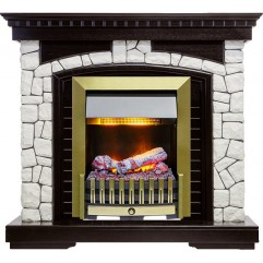 Каминокомплект Glasgow - Венге / Белый с очагом Danville Antique Brass FB2 Каминокомплект Glasgow - Венге / Белый с очагом Danville Antique Brass FB2