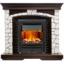 Каминокомплект Glasgow - Темный дуб / Белый с очагом Brookline Black Каминокомплект Glasgow - Темный дуб / Белый с очагом Brookline Black