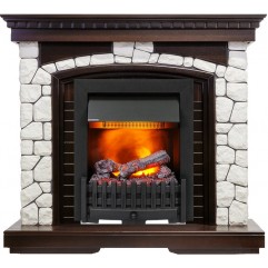 Каминокомплект Glasgow - Темный дуб / Белый с очагом Danville Black FB2 Каминокомплект Glasgow - Темный дуб / Белый с очагом Danville Black FB2