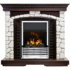 Каминокомплект Glasgow - Темный дуб / Белый с очагом Flagstaff Каминокомплект Glasgow - Темный дуб / Белый с очагом Flagstaff