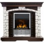 Каминокомплект Glasgow - Темный дуб / Белый с очагом Flagstaff
