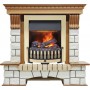 Каминокомплект Pierre Luxe - Дуб / Белый (Высота 1020мм) с очагом Danville Brass FB2