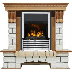 Каминокомплект Pierre Luxe - Дуб / Белый (Высота 1020мм) с очагом Flagstaff Каминокомплект Pierre Luxe - Дуб / Белый (Высота 1020мм) с очагом Flagstaff