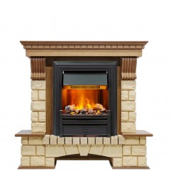 Каминокомплект Pierre Luxe - Дуб / Шампань (Высота 1050мм) с очагом Brookline Black Каминокомплект Pierre Luxe - Дуб / Шампань (Высота 1050мм) с очагом Brookline Black