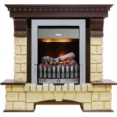 Каминокомплект Pierre Luxe - Темный дуб / Шампань (Высота 1050мм) с очагом Danville Chrome FB2 Каминокомплект Pierre Luxe - Темный дуб / Шампань (Высота 1050мм) с очагом Danville Chrome FB2