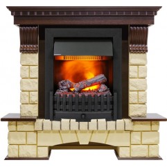 Каминокомплект Pierre Luxe - Темный дуб / Шампань (Высота 1050мм) с очагом Danville Black FB2 Каминокомплект Pierre Luxe - Темный дуб / Шампань (Высота 1050мм) с очагом Danville Black FB2