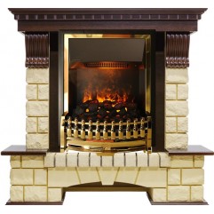 Каминокомплект Pierre Luxe - Темный дуб / Шампань (Высота 1050мм) с очагом Atherton Каминокомплект Pierre Luxe - Темный дуб / Шампань (Высота 1050мм) с очагом Atherton