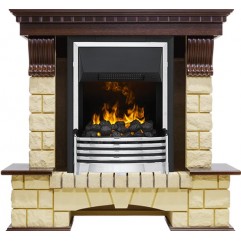 Каминокомплект Pierre Luxe - Темный дуб / Шампань (Высота 1050мм) с очагом Flagstaff Каминокомплект Pierre Luxe - Темный дуб / Шампань (Высота 1050мм) с очагом Flagstaff
