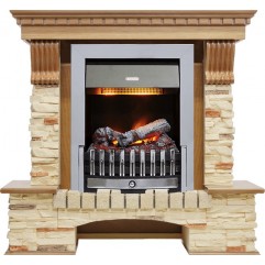 Каминокомплект Pierre Luxe - Дуб / Сланец с очагом Danville Chrome FB2 Каминокомплект Pierre Luxe - Дуб / Сланец с очагом Danville Chrome FB2