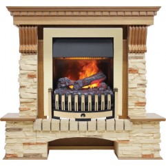 Каминокомплект Pierre Luxe - Дуб / Сланец с очагом Danville Brass FB2 Каминокомплект Pierre Luxe - Дуб / Сланец с очагом Danville Brass FB2