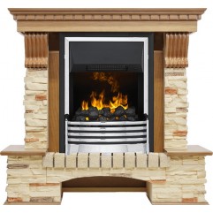 Каминокомплект Pierre Luxe - Дуб / Сланец с очагом Flagstaff Каминокомплект Pierre Luxe - Дуб / Сланец с очагом Flagstaff