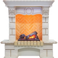 Каминокомплект Pierre Luxe - Слоновая кость / Шампань (Высота 975мм) с очагом Cassette 400 NH Каминокомплект Pierre Luxe - Слоновая кость / Шампань (Высота 975мм) с очагом Cassette 400 NH