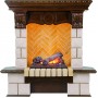 Каминокомплект Pierre Luxe угловой - Темный дуб / Шампань (Высота 975мм) с очагом Cassette 400 NH