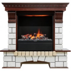 Каминокомплект Pierre Luxe - Темный дуб / Белый (Высота 1040мм) с очагом Albany Каминокомплект Pierre Luxe - Темный дуб / Белый (Высота 1040мм) с очагом Albany